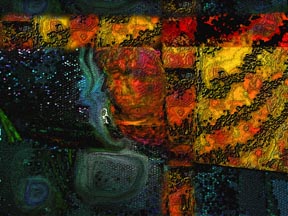 Abstract representation of Gravity from Everything IS, a visual and philosophical theory of everything by Sarah Curtiss